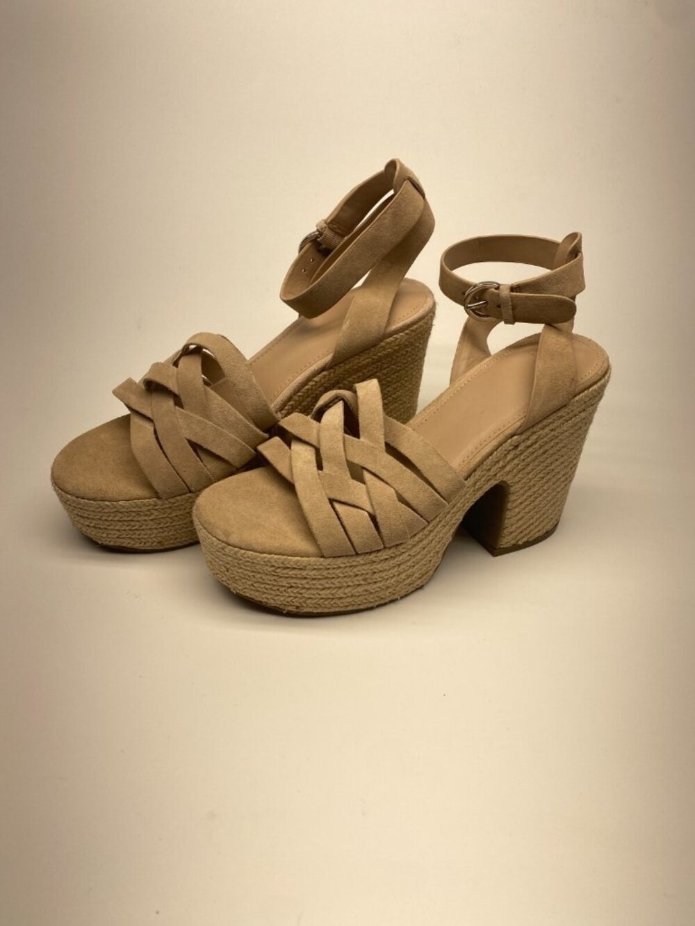 Marc Fisher LTD Women's Oaten Ankle Strap Espadrille Platform Wedge Sandals 8.5